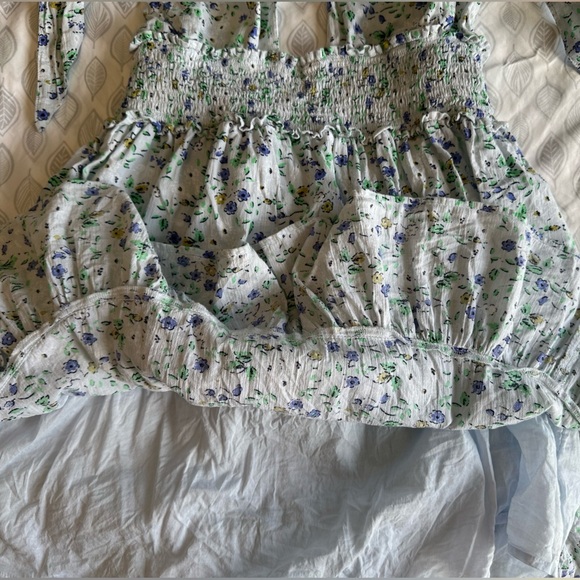 Aerie Blue Spring Fling Floral Halter Mini Dress - Picture 5 of 5